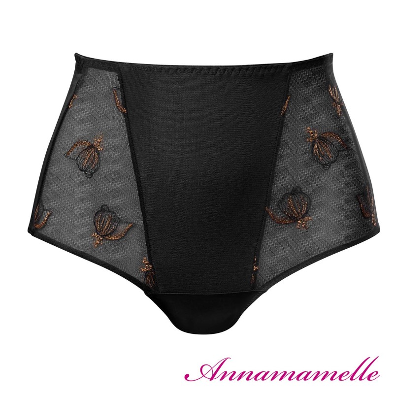 Ulla Dessous Carla  hoge taille slip zwart