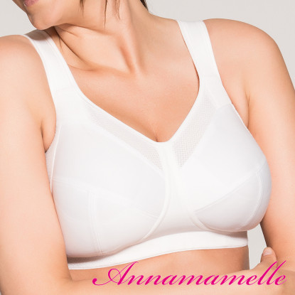Ulla Dessous Kate  sport BH wit zonder beugel